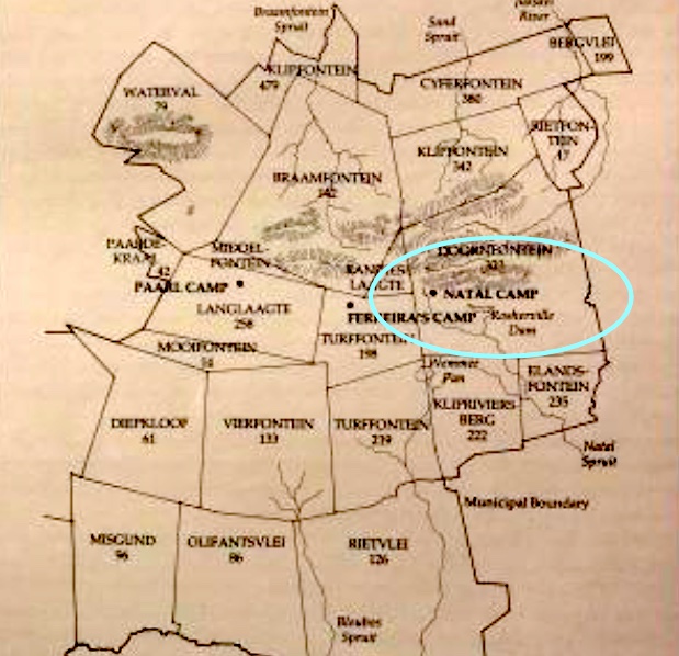 Map of Johannesburg showing Natal Camp Johannesburg 100.jpg The